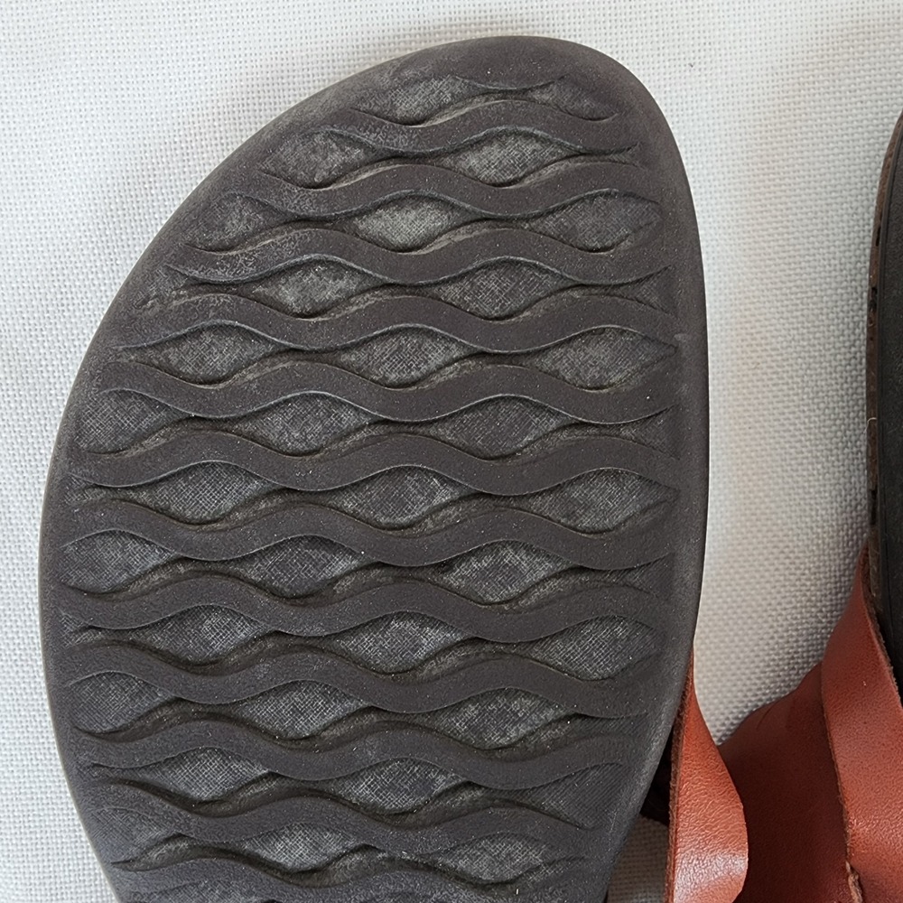 Merrell Redwood J97322 Womens Thong Slippers Size 9 Rust Red Leather Boho Casual - Picture 8 of 8
